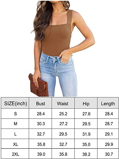 Womens Sexy Square Neck Sleeveless Tank Tops Bodysuits Clubwear